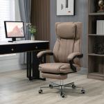Cadeira de Escritório com 6 Pontos de Massagem com Vibração Reclinável com Altura Ajustável 65x61x101 - 113 cm Marrom