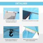 Tenda de Praia Pop - up para 1 - 2 Pessoas com 2 Acessos, 2 Janelas e Bolsa de Transporte 220x173x120 cm Azul Claro