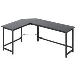 Secretária de Canto Mesa de Computador em Forma de L com Estrutura de Aço 168x120x75cm Preto