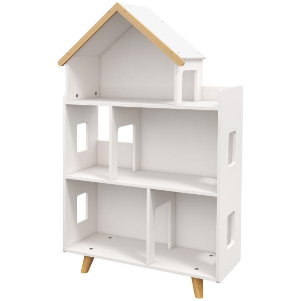 Estante para Crianças Organizador Infantil de 3 Níveis para Brinquedos 65x25x108,5 cm Branco