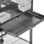 Gaiola de pássaro pequeno com 2 bandejas 4 alimentadores 4 poleiros 95x45,5x102 cm