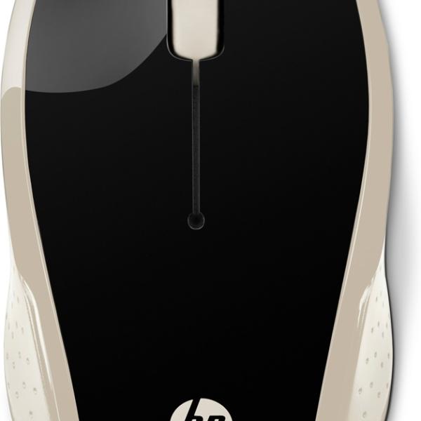 Rato Ótico 200 Wireless 1000DPI (Preto/Dourado) - HP