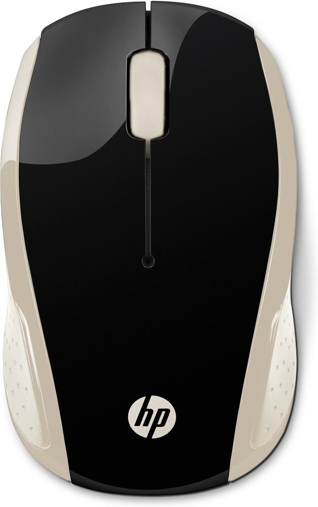 Rato Ótico 200 Wireless 1000DPI (Preto/Dourado) - HP