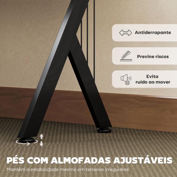 Secretária para PC Computador Secretária de canto angular para escritório 155x130x76cm Madeira preta