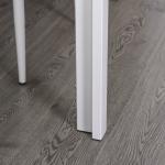 Conjunto de Refeição com Mesa Retangular de Vidro Temperado e 4 Cadeiras Estofadas em PU com Pés de Metal Branco