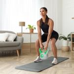Kettlebell 16 kg Peso Russo com Revestimento de PU e Enchimento de Areia para Treinamento 26x18x32 cm Verde e Cinza