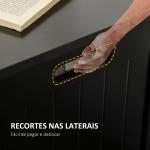 Baú de Armazenamento de Madeira Baú de Arrumação com Dobradiça de Segurança Carga Máxima 20 kg 81x40x46 cm Preto