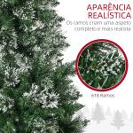 Árvore de Natal Artificial com 240 Luzes LED 618 Ramos Suporte de Aço e Formato Slim para Interior Ø68x180 cm Verde