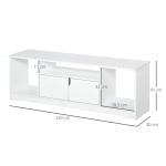Móvel de TV para Televisores de até 42” Móvel de Sala de Estar Moderno com Armário de Dupla Porta e 3 Compartimentos Abertos 120x30x41cm Branco