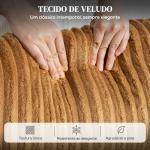 Poltrona Relax Reclinável Manual Estofada em Veludo com Apoio para Pés 73x86x100 cm Marrom