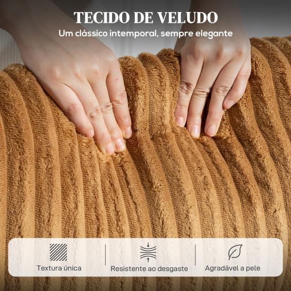 Poltrona Relax Reclinável Manual Estofada em Veludo com Apoio para Pés 73x86x100 cm Marrom