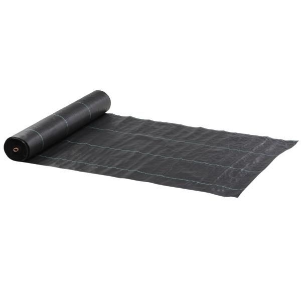 Rolo de Malha Anti - Ervas 2x50 m Malha Geotêxtil 130 g/m² para Controlo de Ervas Daninhas de Jardim Malha Anti - Ervas Preta