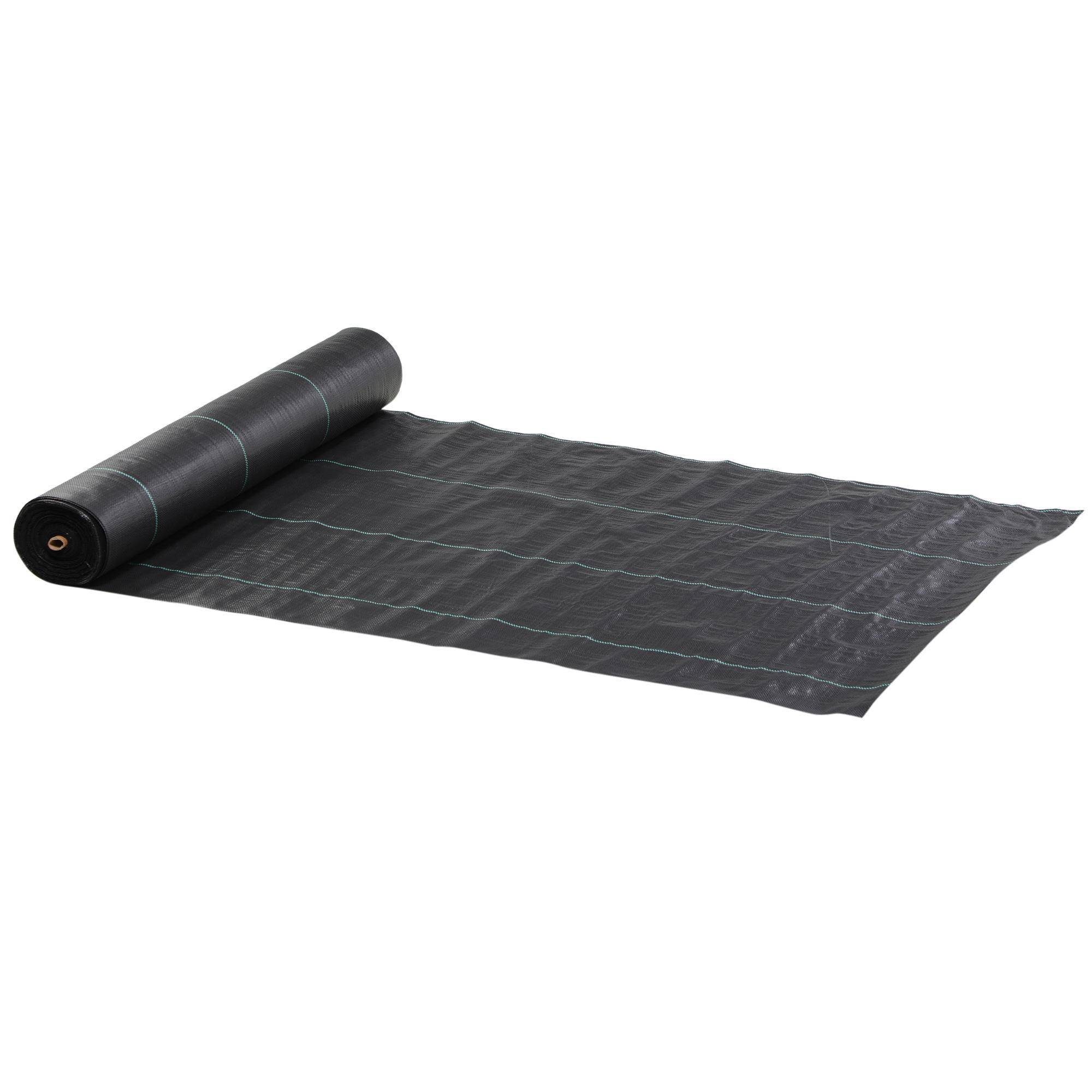 Rolo de Malha Anti - Ervas 2x50 m Malha Geotêxtil 130 g/m² para Controlo de Ervas Daninhas de Jardim Malha Anti - Ervas Preta