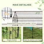 Gaiola para Animais Pequenos Gaiola para Roedores de Aço com Porta e Toldo para Coelhos Chinchilas Galinhas 185x75x75 cm Verde
