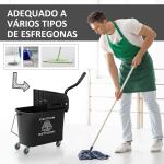 Balde de Limpeza 20L com Rodas e Espremedor Balde para Esfregona com Separador de Água 60x27x70,5 cm Preto