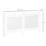 Cobertura para Radiador em MDF com Ripas e Prateleira Superior 151,5x19x82 cm Branco
