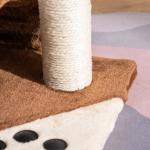 Árvore Arranhador para Gatos de 2 Níveis com Poste e Tapete de Arranhar Cama e Bola Suspensa 35,5x37x46 cm Marrom