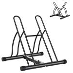 Suporte de Estacionamento Cruzado para 2 Bicicletas Aço Portátil 60x54x57 cm Preto