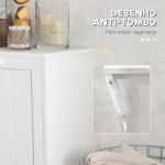 Armário de Casa de Banho com Cestos de Roupa Suja Móvel Roupa Suja com 2 Compartimentos 66x33x68 cm Branco