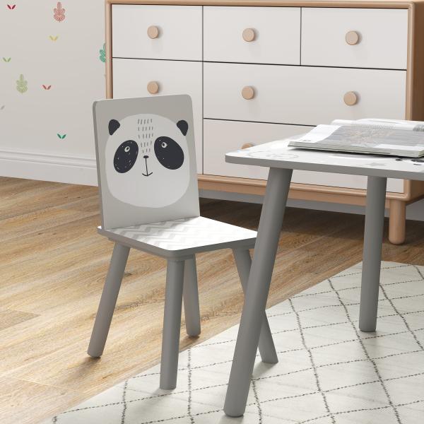 Conjunto de Mesa e Cadeiras para Crianças de 3 Peças Mesa Infantil com 2 Cadeiras Conjunto de Móveis para Atividades Cinza