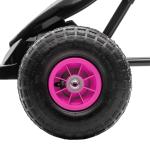 Kart a Pedais para Crianças 5 - 12 Anos com Assento Ajustável Pneus Insufláveis Amortecimento e Travão de Mão 121x58x61 cm Rosa