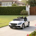 Carro Elétrico Mercedes SLC 300 12V com Faróis LED Buzina Música TF USB e Abertura da Porta 3 - 5km/h 107x62,5x44 cm Branco