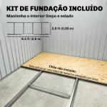 Abrigo de Jardim 277x195x192 cm Metálico para Armazenamento de Ferramentas com Base de Reforço Incluída Madeira