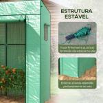 Estufa de Exterior com Janelas de Malha e Porta com Fecho de Correr Estufa para Cultivar Plantas e Flores 196x77x197 cm Verde