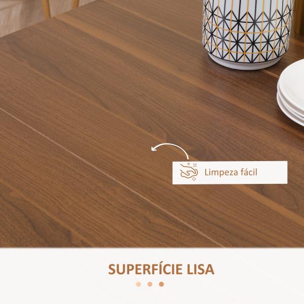 Mesa de Jantar Extensível para 4 - 6 Pessoas com Lateral Abatível Mesa Auxiliar Multifuncional 180x85x75cm Marrom