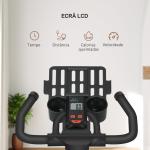 Bicicleta Estática com Volante de Inércia 8 kg Ecrã LCD Guiador e Assento Ajustáveis 103x53x110 - 114 cm Azul