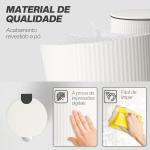 Balde do Lixo para Cozinha com Pedal 30L Cubo de Lixo Metálico com Tampa de Fecho Suave e Balde Removível 36x30x60,5 cm Creme