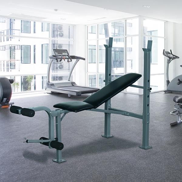 Banco de Musculação máquina de fitness com encosto ajustável 165x68x114cm Preto