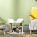 Arranhador para Gatos Pequenos Altura 42 cm Arranhador para Gatos com Cama Bolas Supensas e Postes de Juta 48x38x42 cm Branco