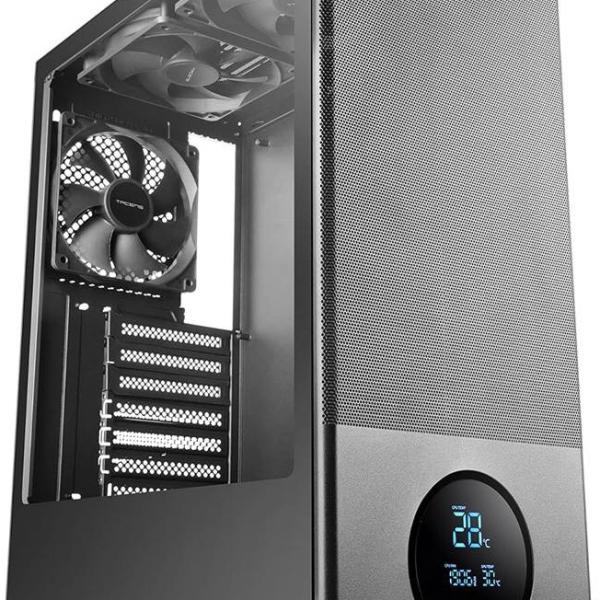 Caixa ATX SAGITTA20 Tempered Glass LED Screen Front Mesh (Preto) - TACENS