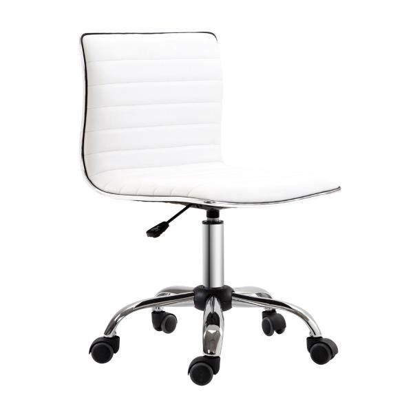 Cadeira de Escritório sem Apoio para os Braços Cadeira de Escritório Giratória com Altura Ajustável 48x52x78 - 90 cm Branco