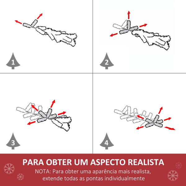 Árvore de Natal Artificial 210cm Ignífugo com 499 Pontas de Ramo PVC Decoração de Natal para Interiores Verde