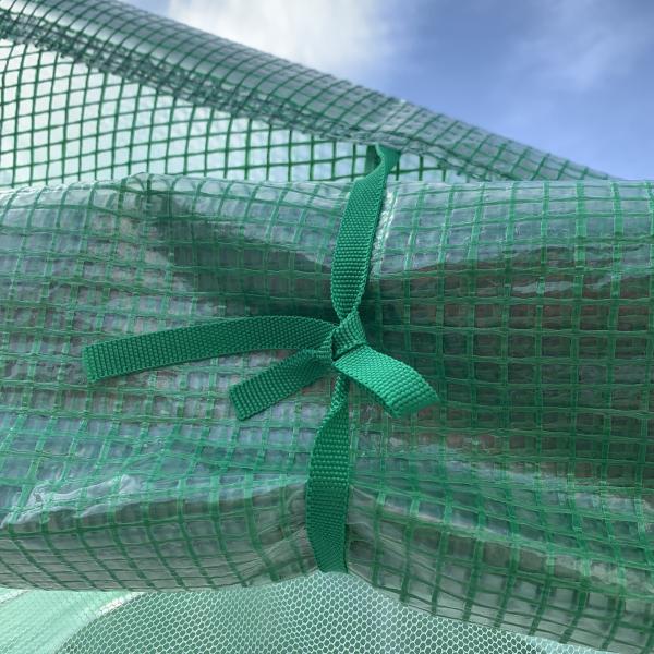 Estufa de Túnel 3,5x3x2m Estufa de Jardim com Porta e 6 Janelas Enroláveis de Polietileno Metal Galvanizado para Cultivos de Plantas Flores Verde