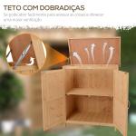 Armário de Jardim de Madeira 74x43x88 cm para Armazenamento de Ferramentas e Lenhas com Teto Asfaltico Madeira