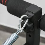 Banco de Abdominais Dobrável Ajustável em Altura com Cordas Elásticas 137x51x50 - 66 cm Preto e Vermelho