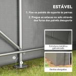 Tenda de Jardim para Bicicletas com Estrutura em Aço, Porta com Fecho, Impermeável 2,4x1,6x1,9 m Cinzento Claro