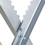 Cavalete para Serrar Dobrável com Altura Ajustável Estrutura Triangular de Metal Suporte para Lenha 83x83x79 cm Prata