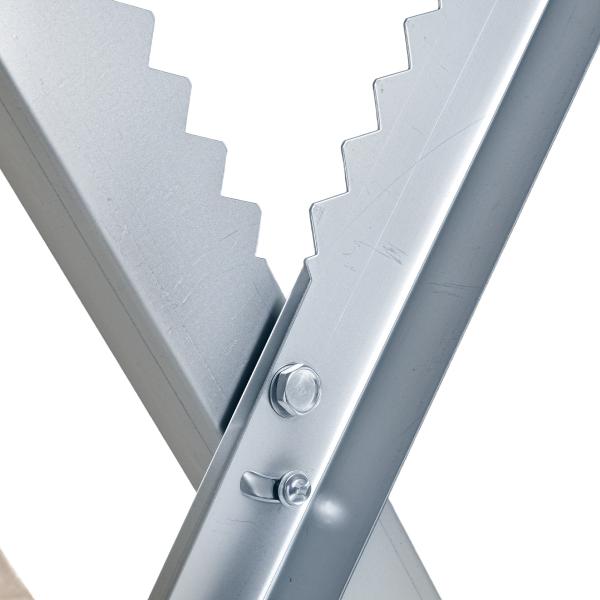 Cavalete para Serrar Dobrável com Altura Ajustável Estrutura Triangular de Metal Suporte para Lenha 83x83x79 cm Prata