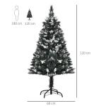 Árvore de Natal Automática 120 cm com 222 Ramos 28 Decorações Suporte em Aço Base Dobrável e Removível Verde