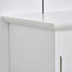 Gabinete de banheiro com grande espelho com prateleira ajustável interna e prateleiras abertas 60x18x63 cm Branco