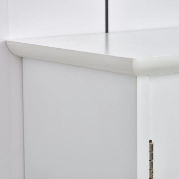 Gabinete de banheiro com grande espelho com prateleira ajustável interna e prateleiras abertas 60x18x63 cm Branco