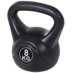 Peso Russo de 8 kg Kettlebell Preenchido de Areia com Punho Largo e Antiderrapante para Trenos em Casa e Ginásio 22x17x24 cm Preto