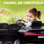 Carro Elétrico Audi E - Tron 12V com Faróis Buzina Música MP3 TF USB e Abertura da Porta 3 - 8km/h 108x60x47 cm Preto