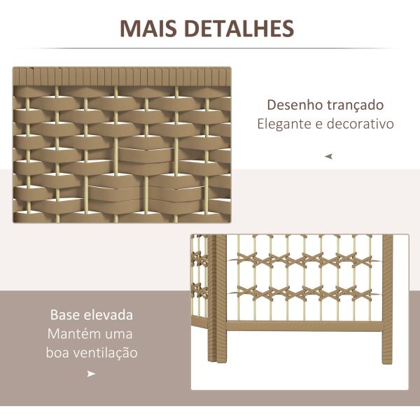 Biombo de 6 Painéis Separador de Ambientes 240x170 cm Divisor de Habitação Dobrável de Corda de Papel Madeira