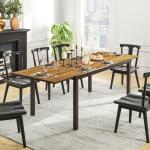 Mesa de Jantar Exterior Extensível de 160 - 240 cm para 6 - 8 Pessoas Mesa de Jardim Retangular para Terraço Castanho