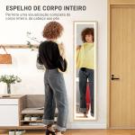 Espelho de Pé com Luz LED 40x160 cm Espelho de Corpo Inteiro com Iluminação de 3 Cores Tátil Função de Memória Madeira